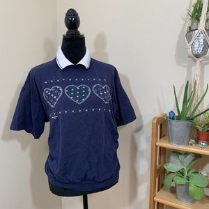 Vintage Grandma Sweater heart tee shirt XL
